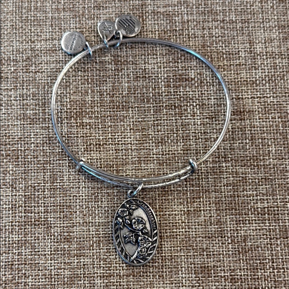 Alex + Ani Silver Tone Granddaughter Charm Bangle Bracelet